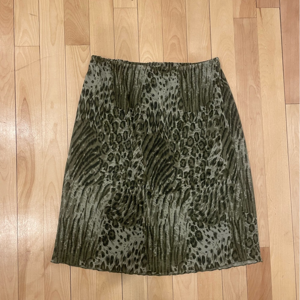 Green Print Skirt